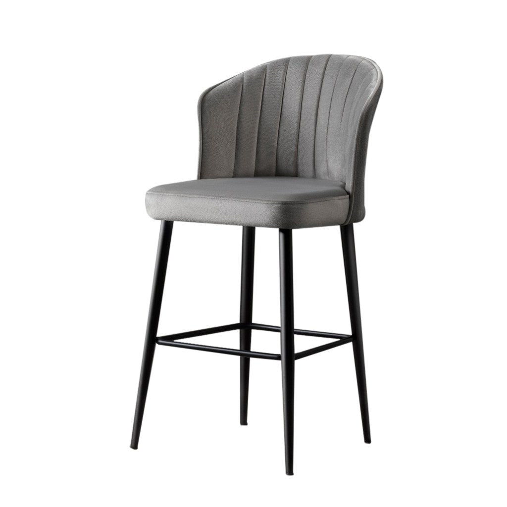 Set of 4 Rubi Polyester Bar Stools in Grey and Black – product image 4