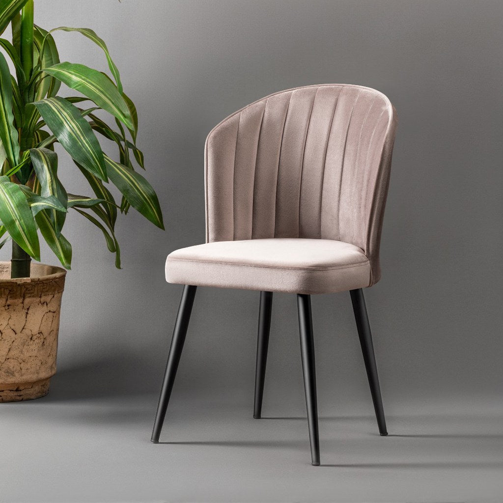 Set of 2 Rubi Polyester Dining Chairs in Cappuccino and Black – product image 1