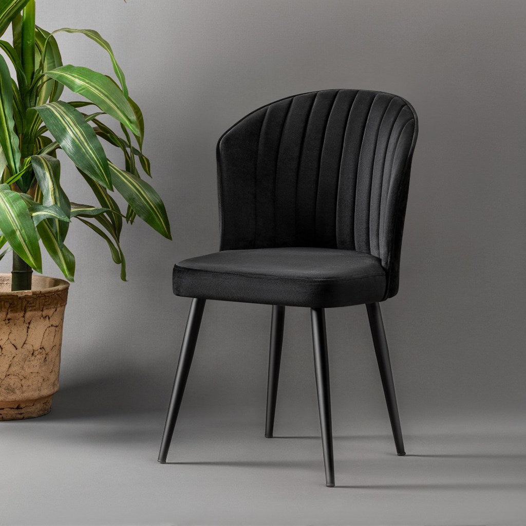 Set of 2 Rubi Polyester Dining Chairs in Black – product image 1