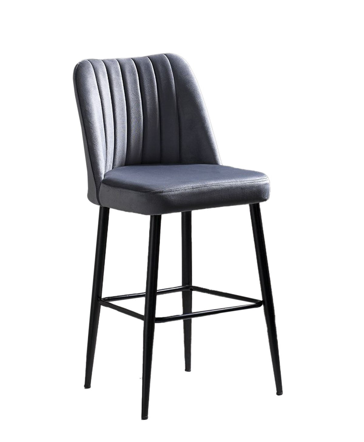 Set of 2 Vento Polyester Bar Stools in Grey and Black – product image 3