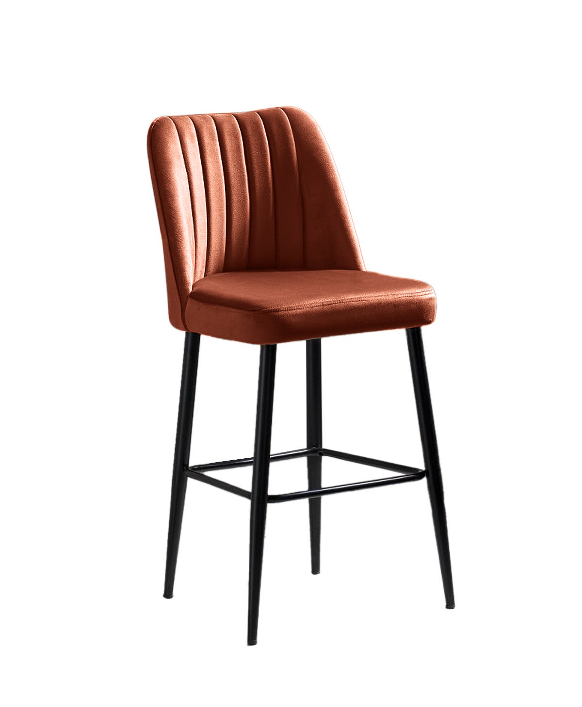 Set of 2 Vento Polyester Bar Stools in Tile Red and Black – product image 3