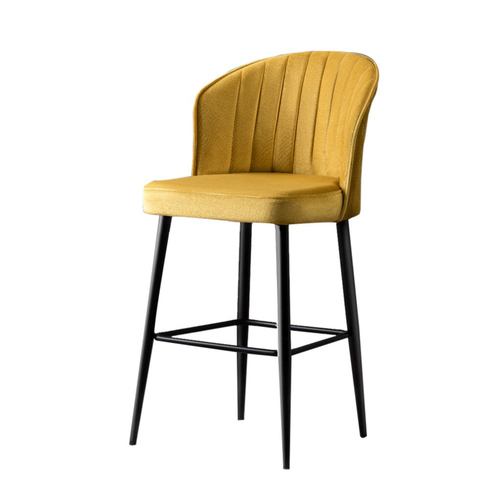 Set of 2 Rubi Polyester Bar Stools in Yellow and Black – product image 4