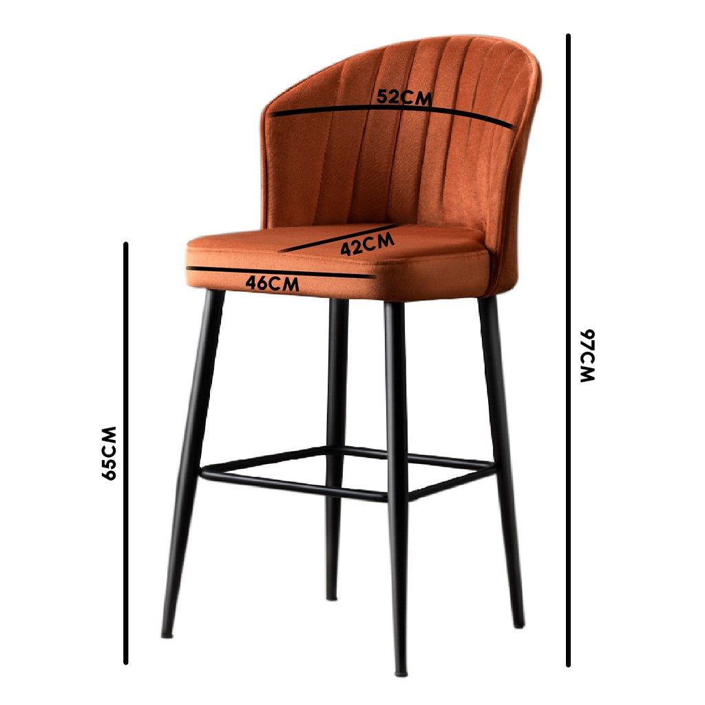 Set of 2 Rubi Polyester Bar Stools in Black – product image 3