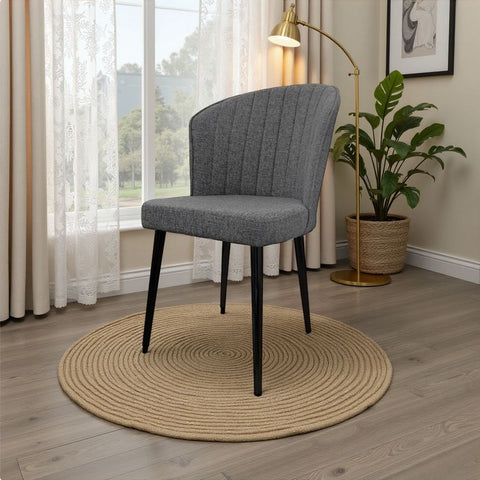 Set van 2 eetkamerstoelen van Rubi Tivoli in stof, grijs en zwart