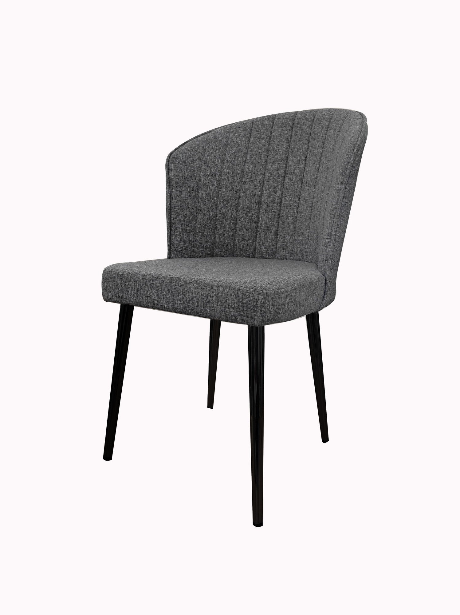 Set of 4 Rubi Tivoli Fabric Dining Chairs in Grey and Black