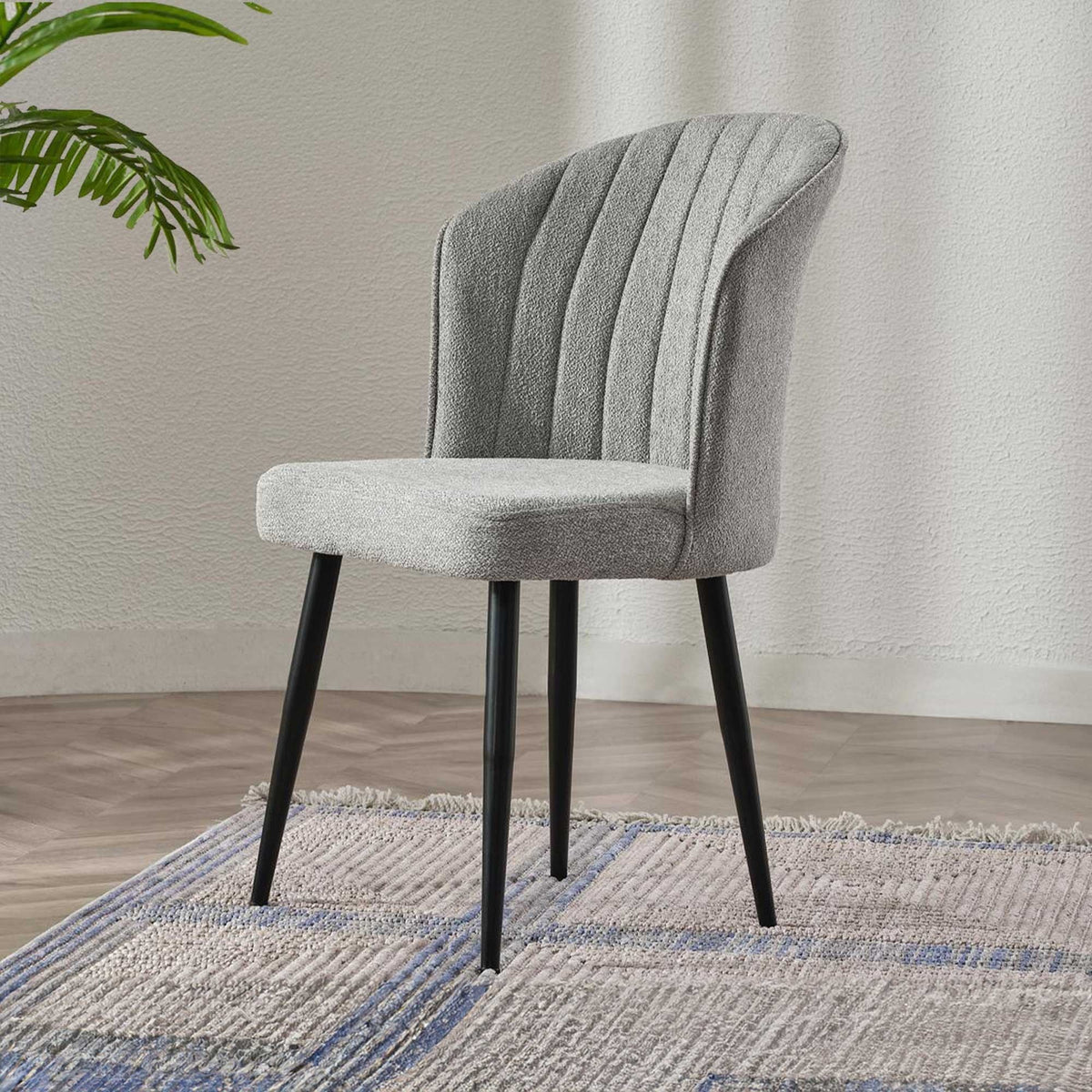 Set of 2 Rubi Mense Fabric Dining Chairs in Grey and Black – product image 1