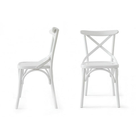 Set van 2 Albero19 eetkamerstoelen in wit