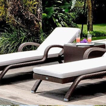 Garden furniture set in rattan BIARITZ