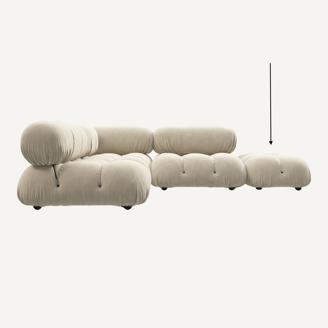 Camaleonda Footrest Beige Velvet – 95 cm x 65 cm –  Outlet