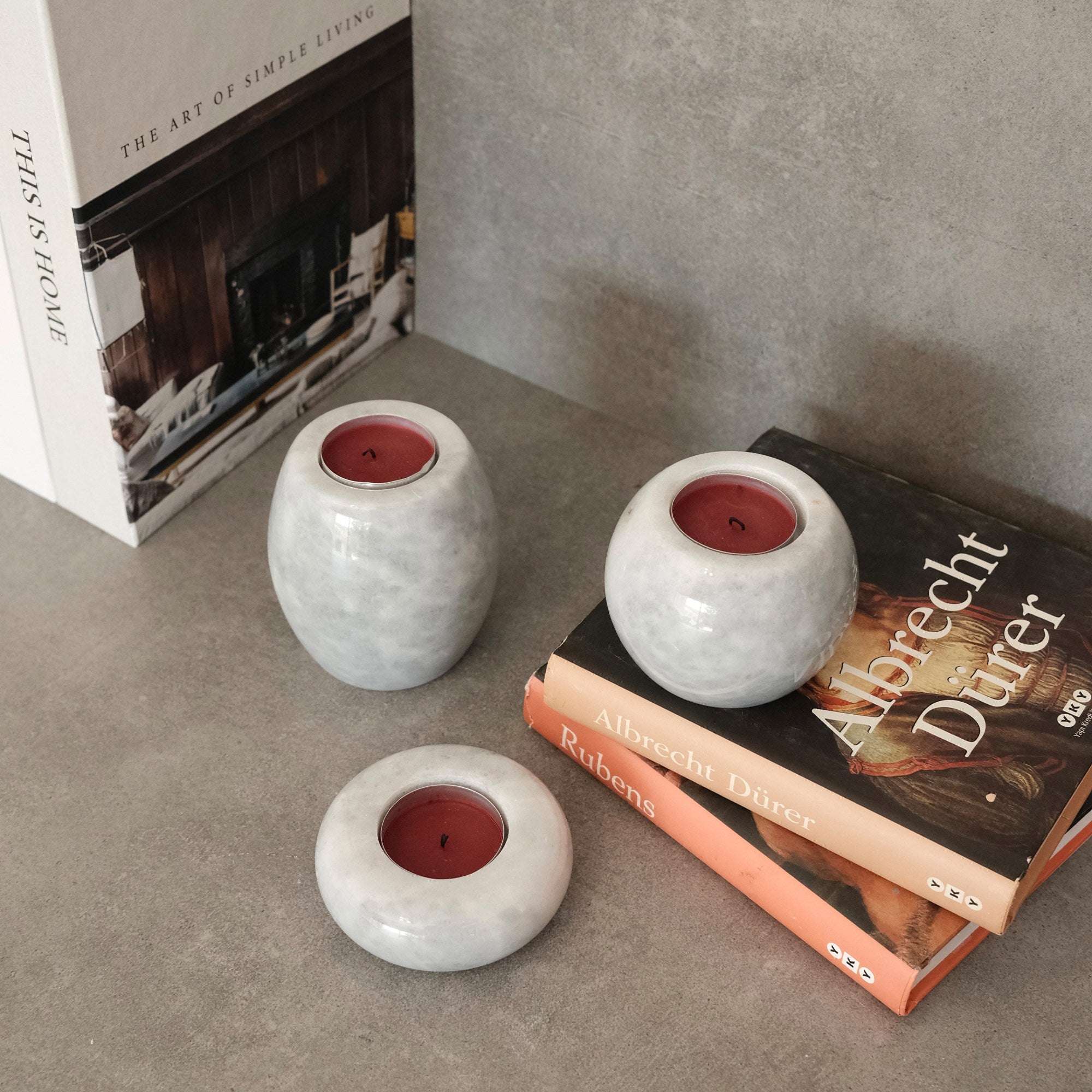 Candlestick Set of 3 Verona Grey Marble | 144ARD1102