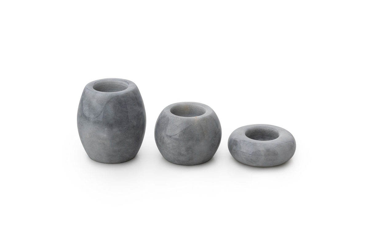Candlestick Set of 3 Verona Grey Marble | 144ARD1102