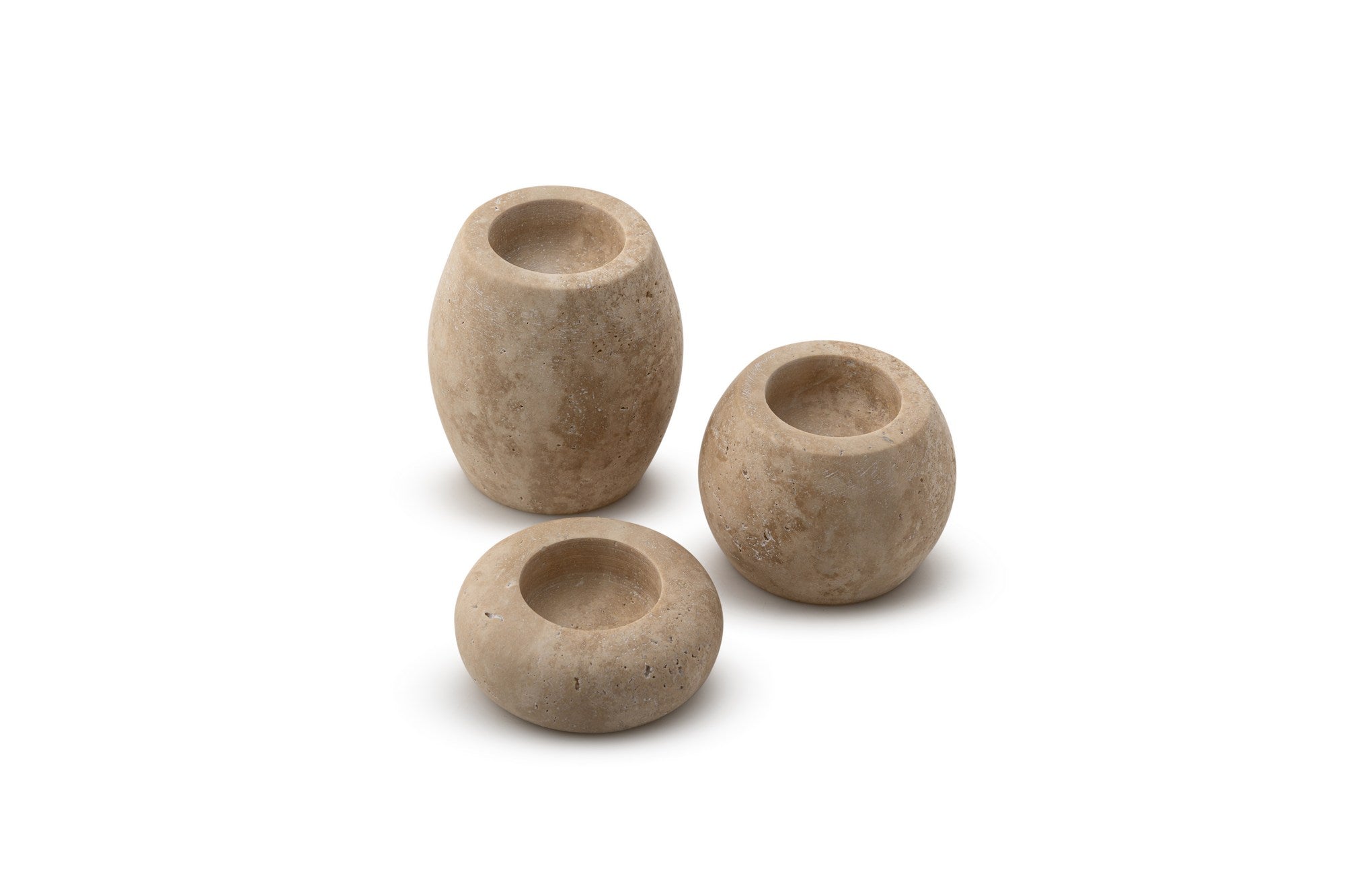 Candlestick Set of 3 Travertine Marble | 144ARD1103