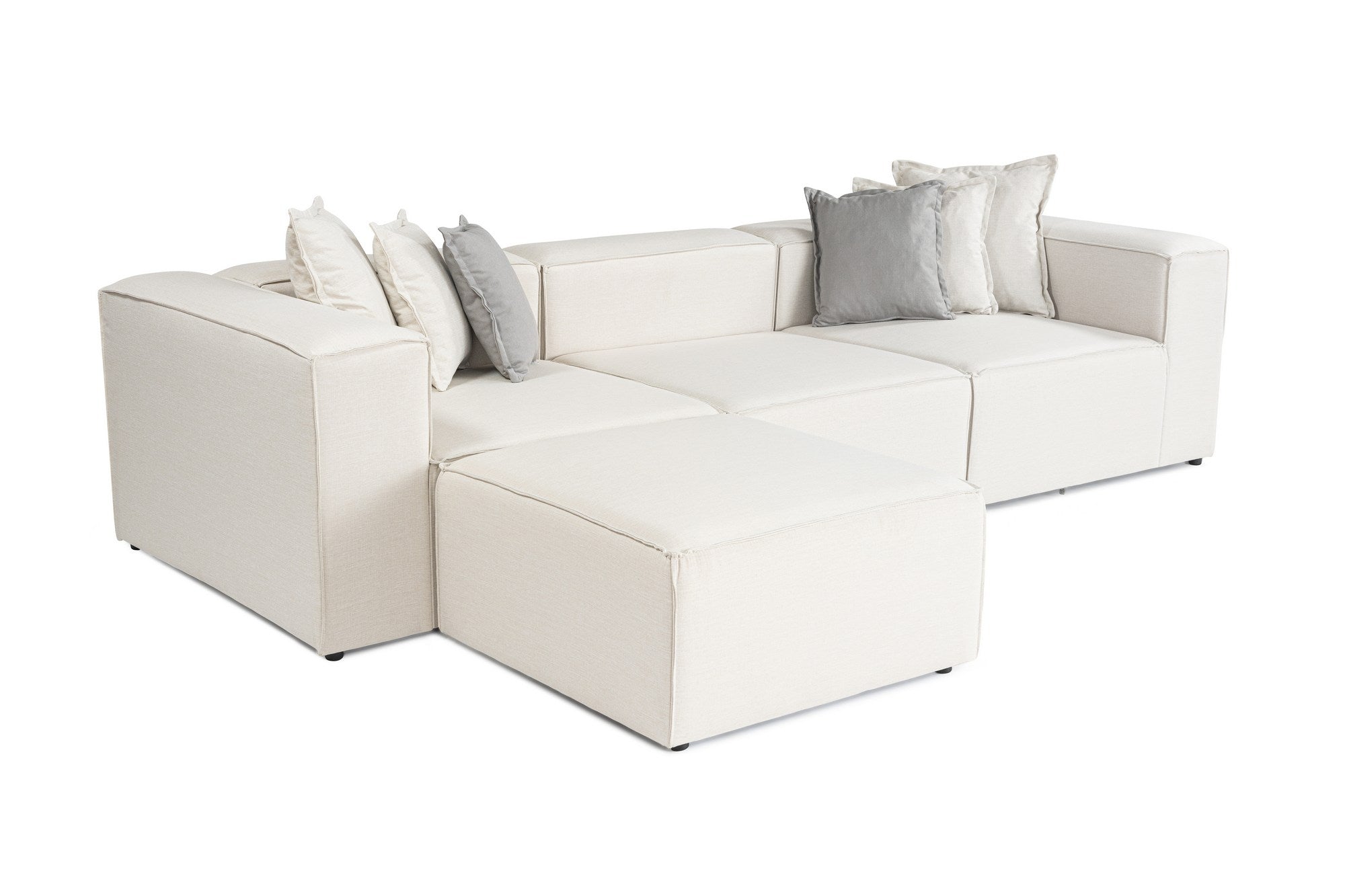 Frida – Ecru L Shape Corner Sofa | Designer Sectional for Living Room