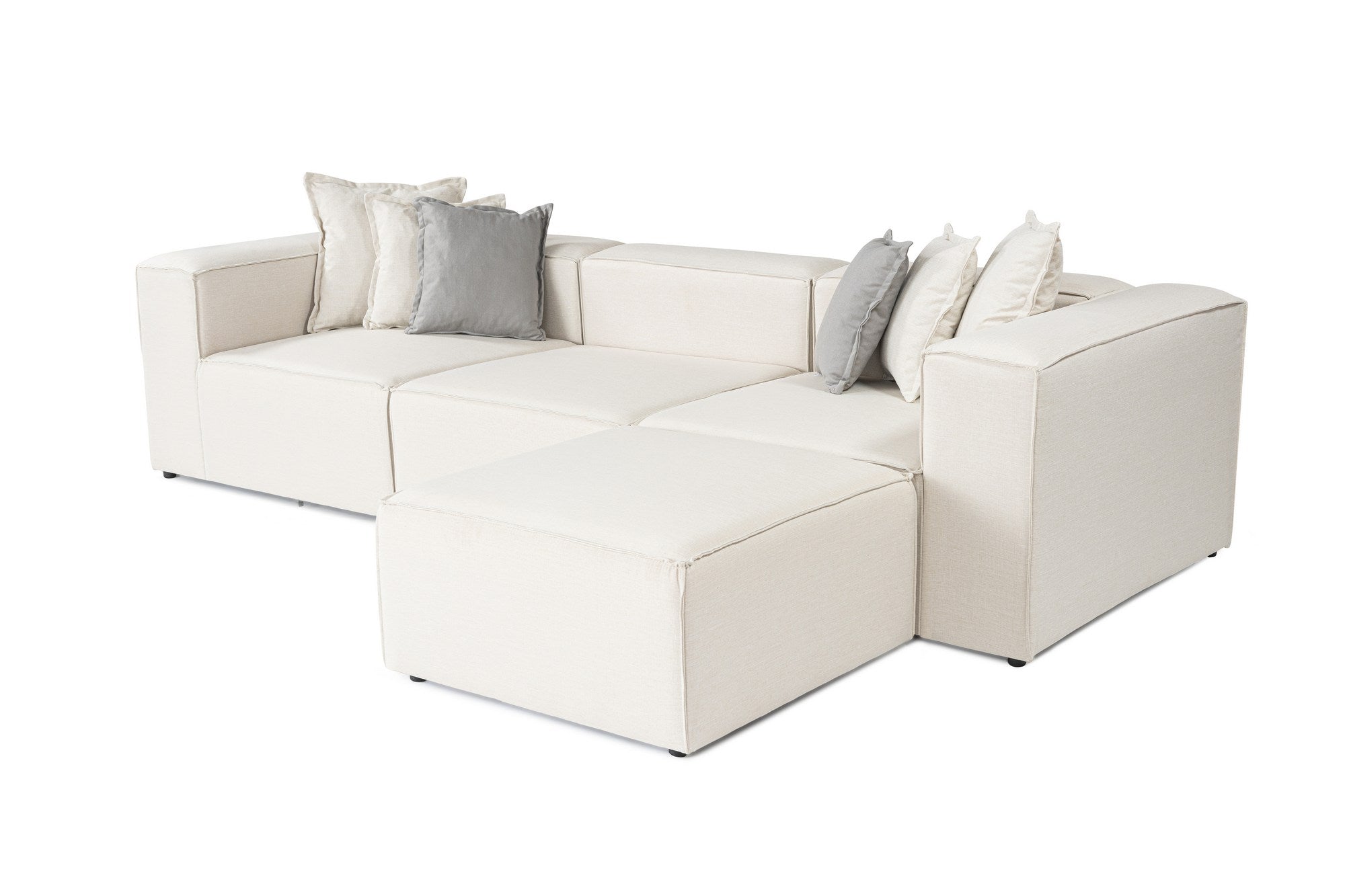 Frida – Ecru L Shape Corner Sofa | Designer Sectional for Living Room