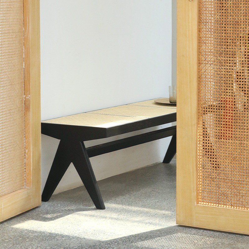 LIBRARY bench in cane