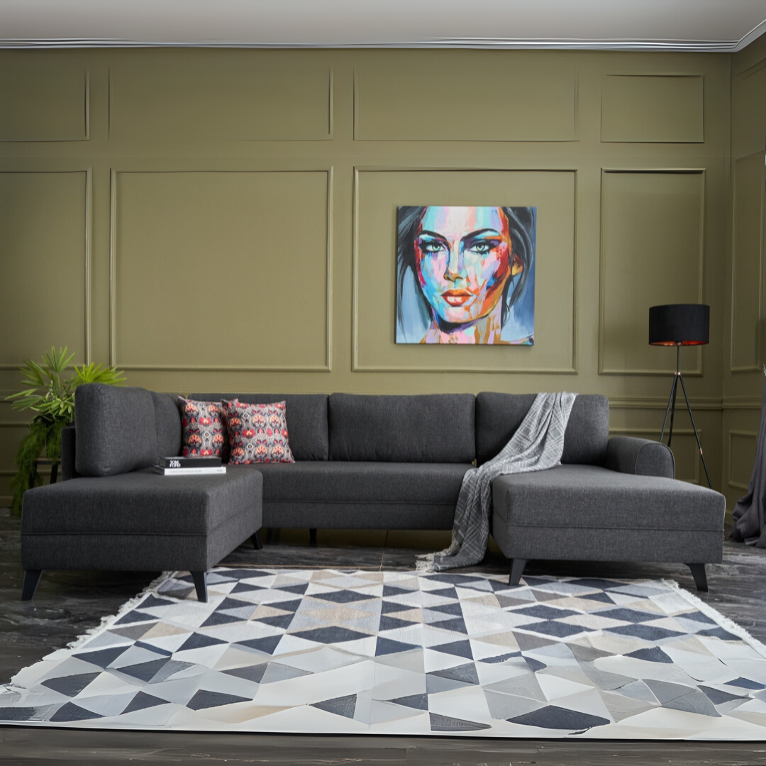 Belen – Anthracite L Shaped Corner Sofa Bed | Modular Sectional