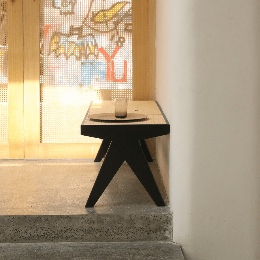 LIBRARY bench in cane