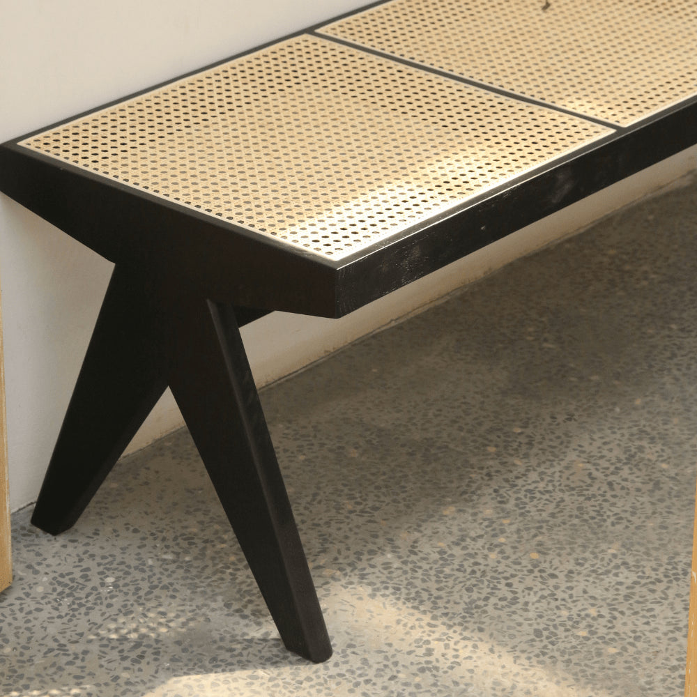 LIBRARY bench in cane