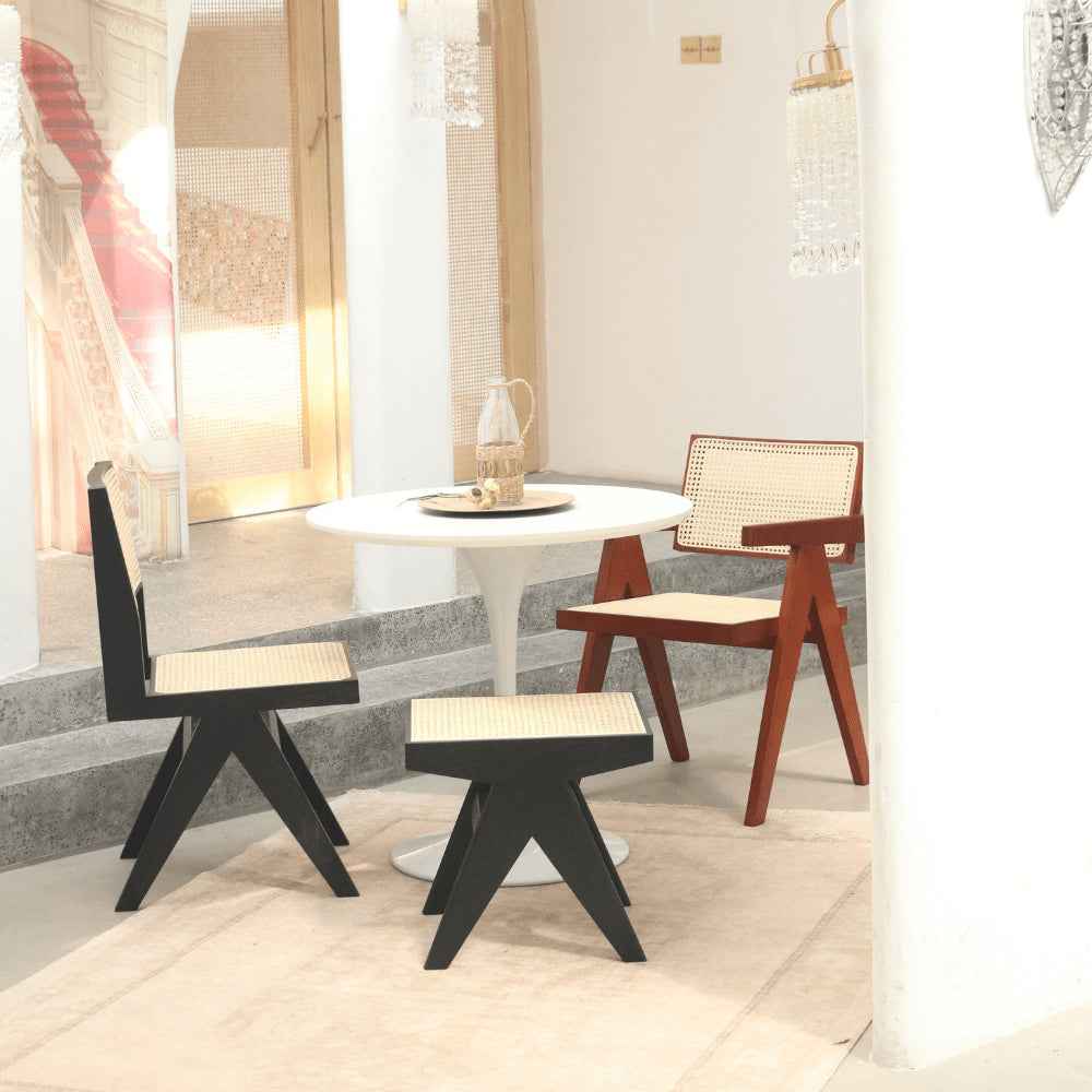 Jeanne low cane stool	