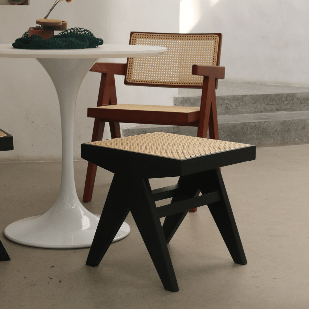 Jeanne low cane stool	