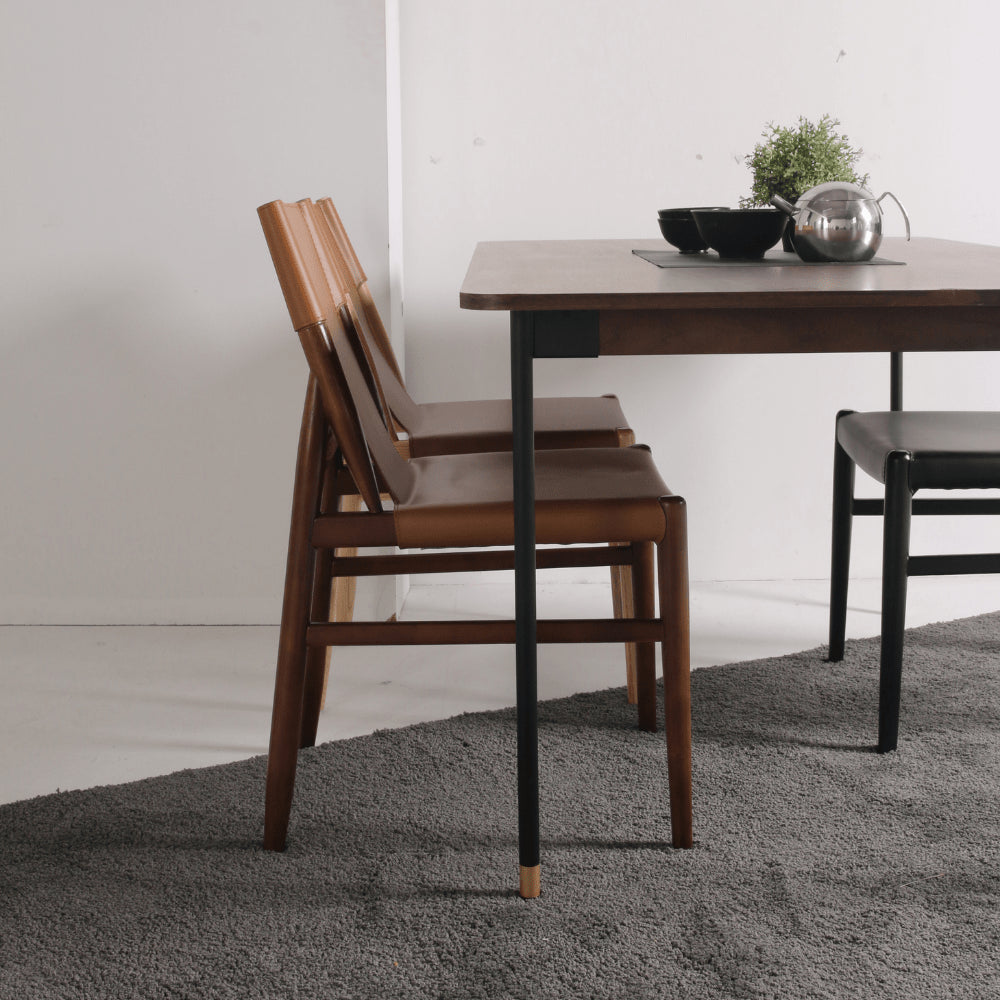 Harmonia Wood and leather chair