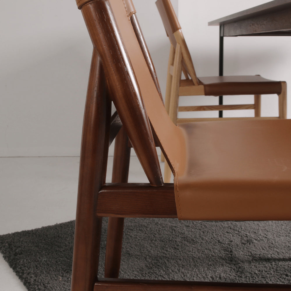 Harmonia Wood and leather chair
