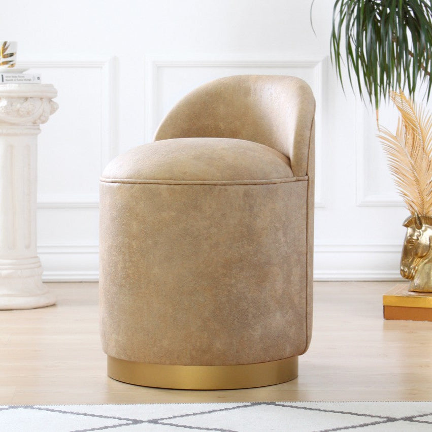 Luton  | Camel Pouffe – Modern Upholstered Ottoman