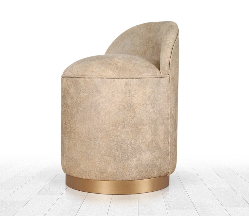 Luton  | Camel Pouffe – Modern Upholstered Ottoman