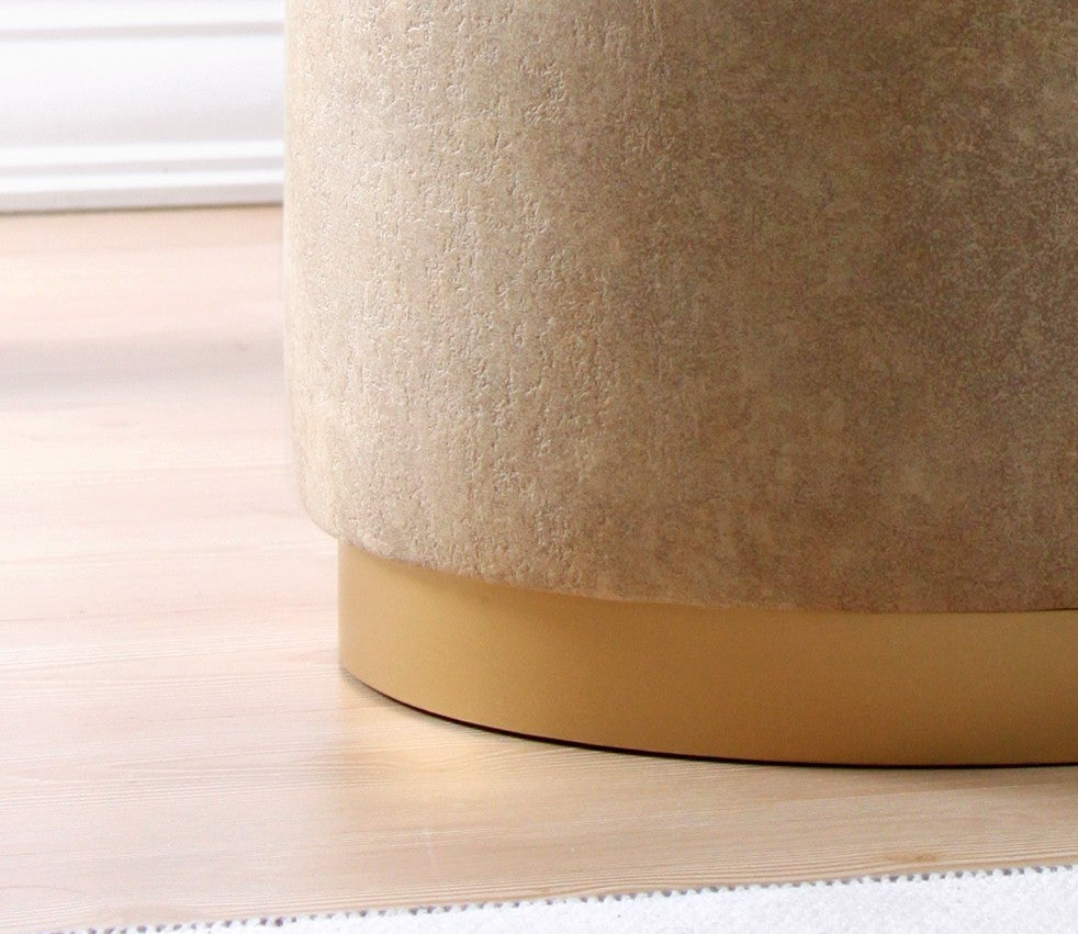 Luton  | Camel Pouffe – Modern Upholstered Ottoman