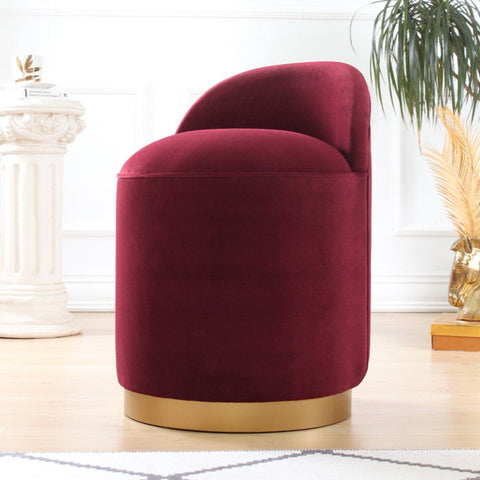 Dover  | Claret Red Pouffe – Modern Upholstered Ottoman