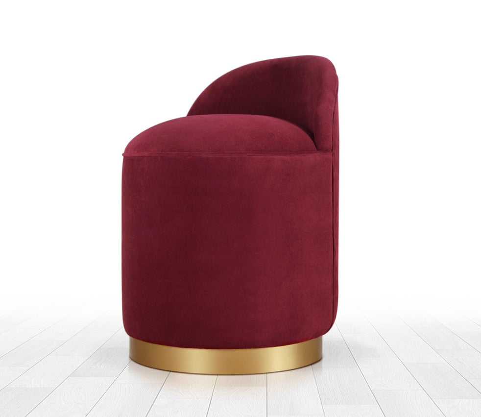 Dover  | Claret Red Pouffe – Modern Upholstered Ottoman