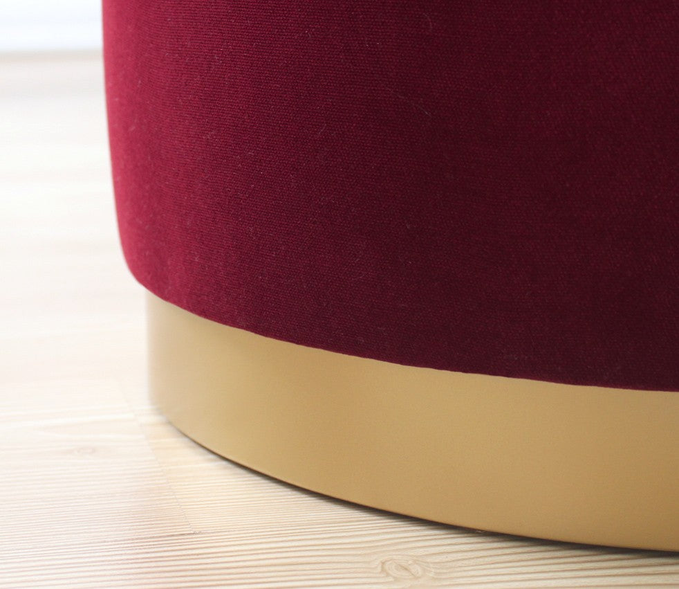 Dover  | Claret Red Pouffe – Modern Upholstered Ottoman