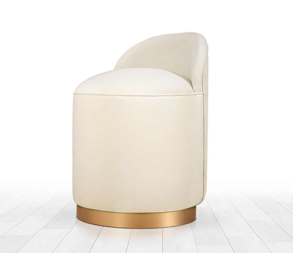 Dover  | Cream Pouffe – Modern Upholstered Ottoman