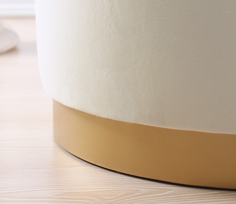 Dover  | Cream Pouffe – Modern Upholstered Ottoman