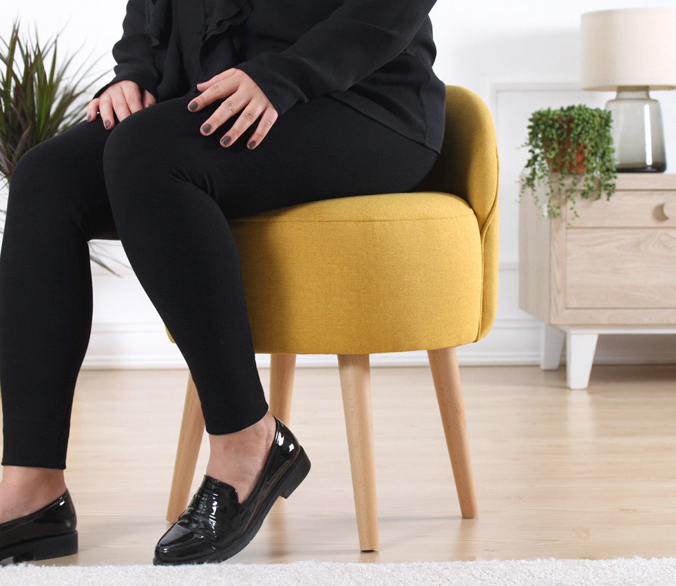 Corvile  | Yellow Pouffe – Modern Upholstered Ottoman