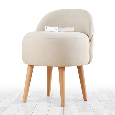Corvile  | Cream Pouffe – Modern Upholstered Ottoman