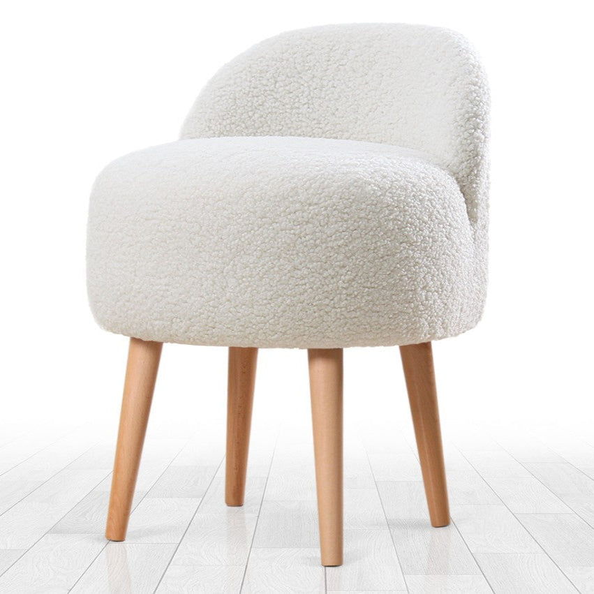Rufmee White Pouffe Modern Upholstered Ottoman