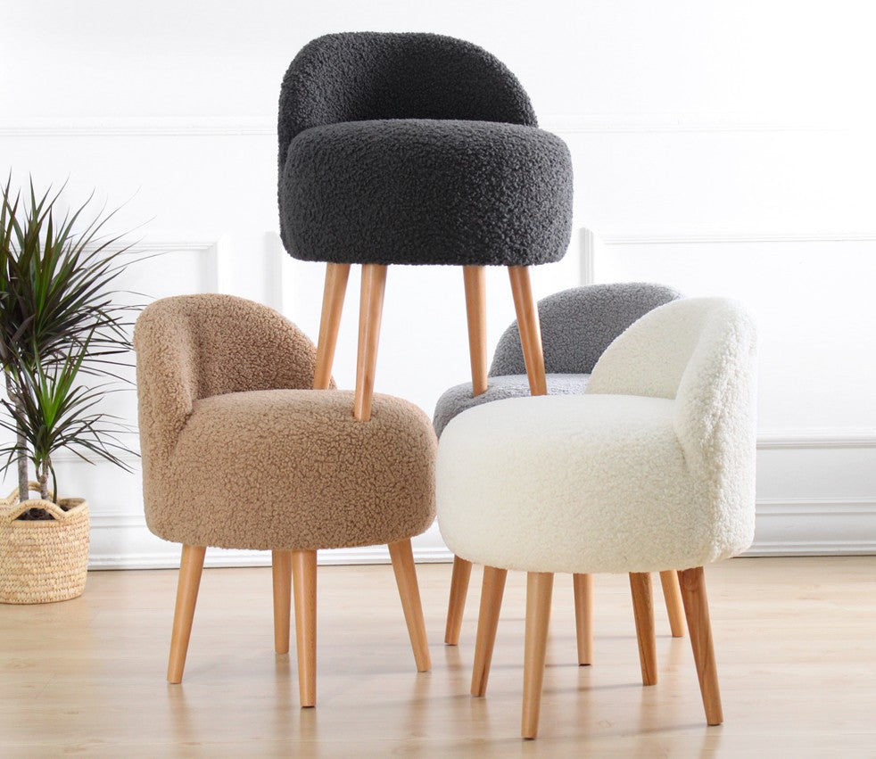 Rufmee  | White Pouffe – Modern Upholstered Ottoman