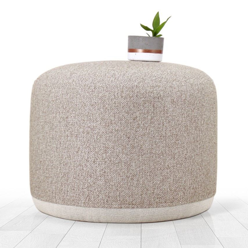 Cedre  | Beige Pouffe – Modern Upholstered Ottoman