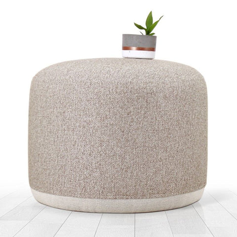 Cedre  | Beige Pouffe – Modern Upholstered Ottoman