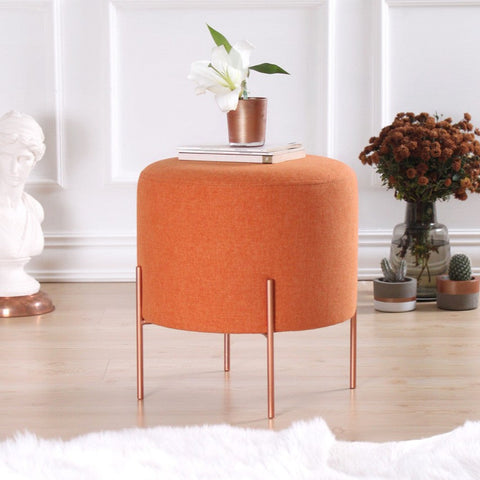 Copper 42  | Orange Pouffe – Modern Upholstered Ottoman
