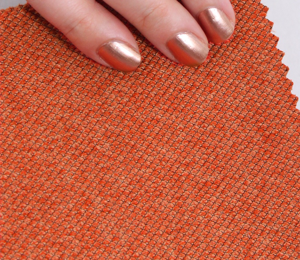 Copper 42  | Orange Pouffe – Modern Upholstered Ottoman