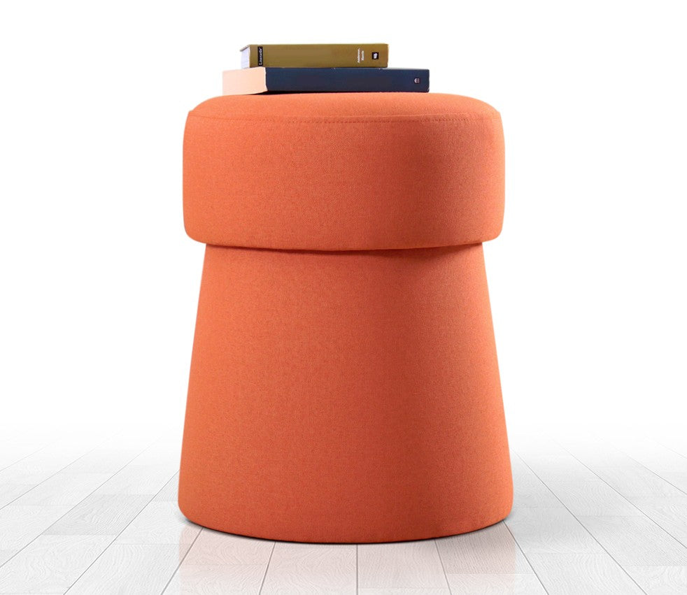 Beans  | Orange Pouffe – Modern Upholstered Ottoman