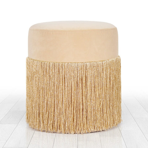 Merkur  | Gold Pouffe – Modern Upholstered Ottoman
