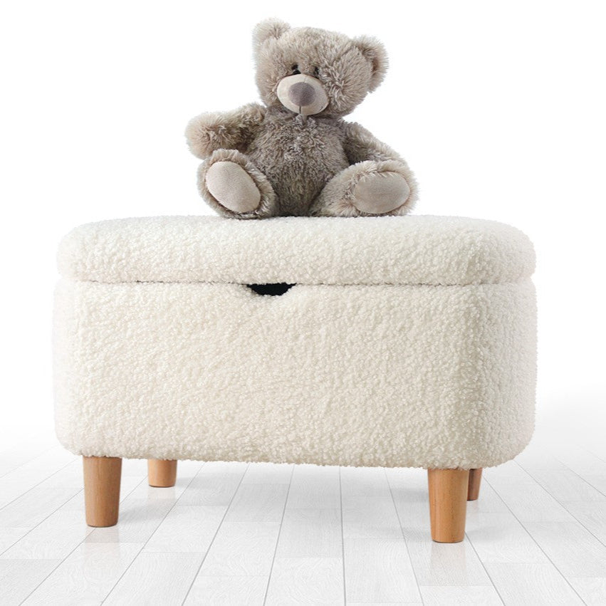 Moouv 3330  | White Pouffe – Modern Upholstered Ottoman