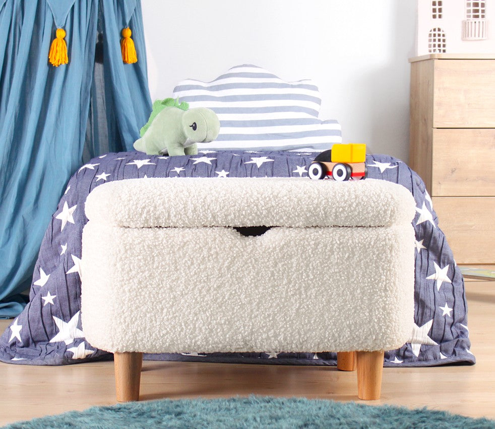 Moouv 3330  | White Pouffe – Modern Upholstered Ottoman