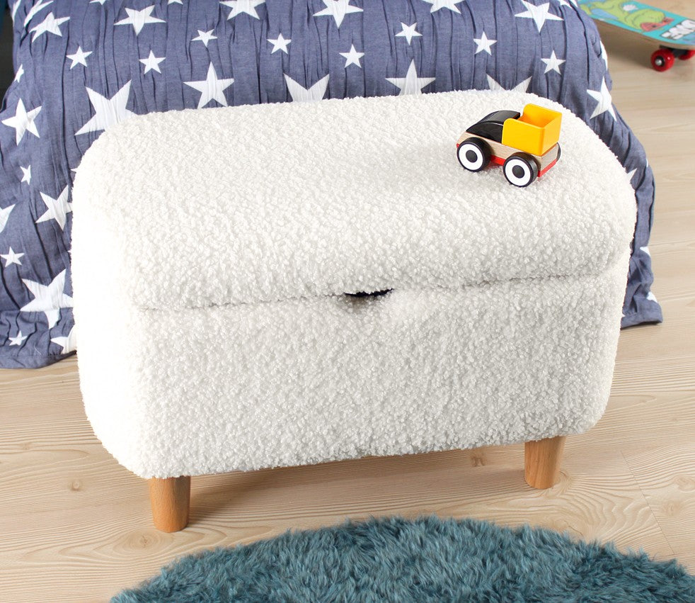 Moouv 3330  | White Pouffe – Modern Upholstered Ottoman