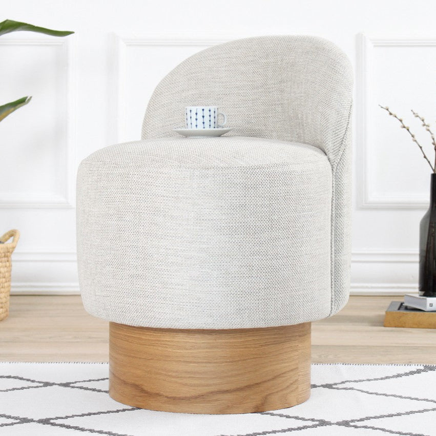 Barren Puf Light Grey Pouffe Modern Upholstered Ottoman
