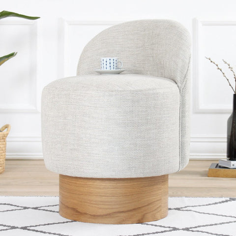 Barren Puf - | Light Grey Pouffe – Modern Upholstered Ottoman