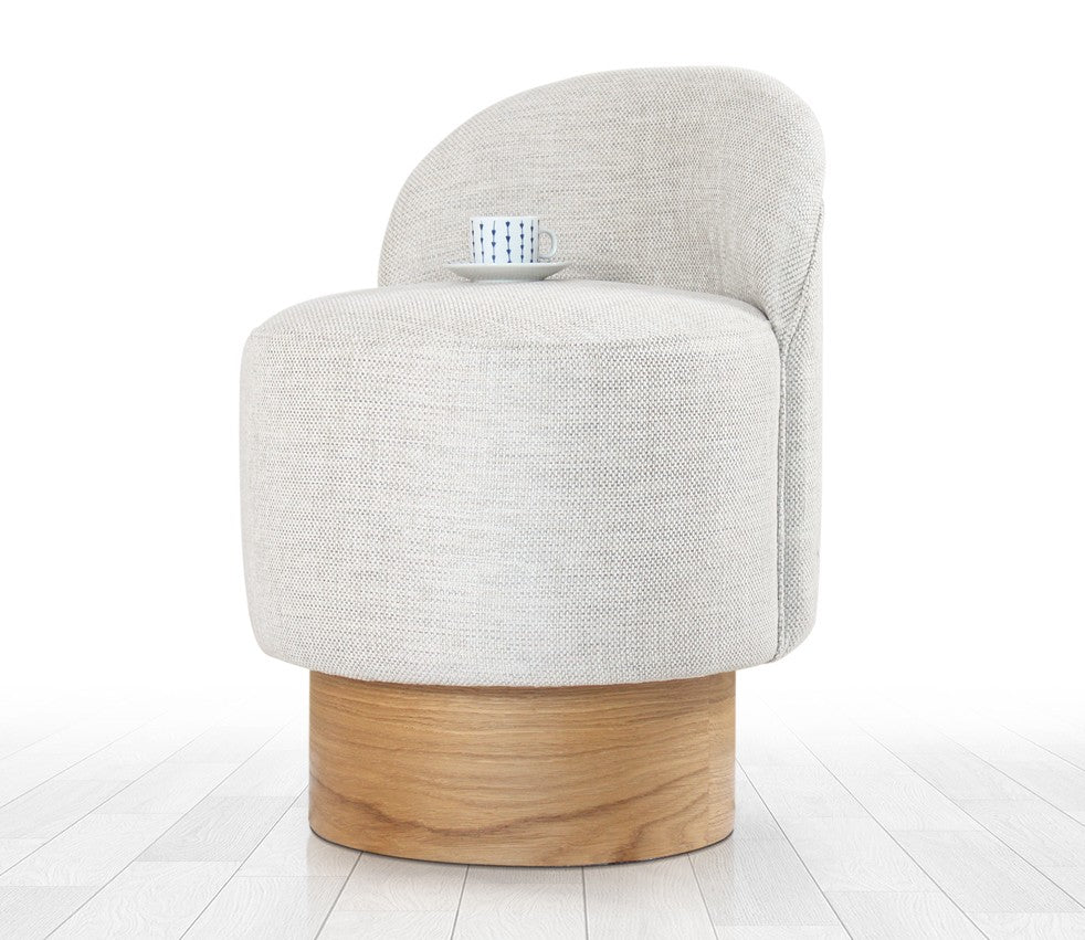 Barren Puf - | Light Grey Pouffe – Modern Upholstered Ottoman